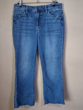 KUT from the Kloth Kelsey High Rise Fab Ab Ankle Flare Jean Frayed Hem; Size 6
